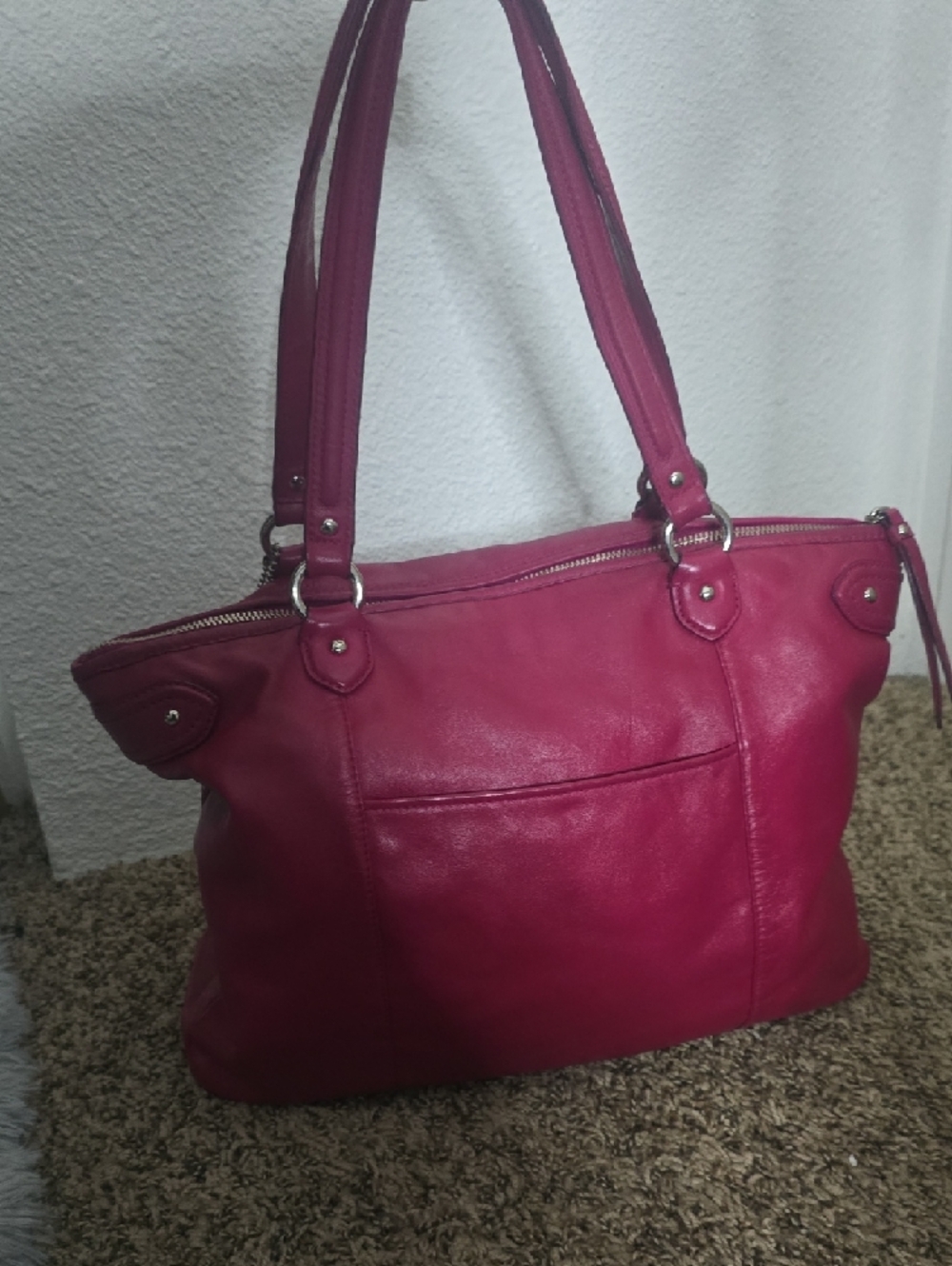 Coach Madison Sophia Pink Smooth Leather Large Tote W/ Silver Hardware (V-G)💕🩶 - Picture 13 of 13